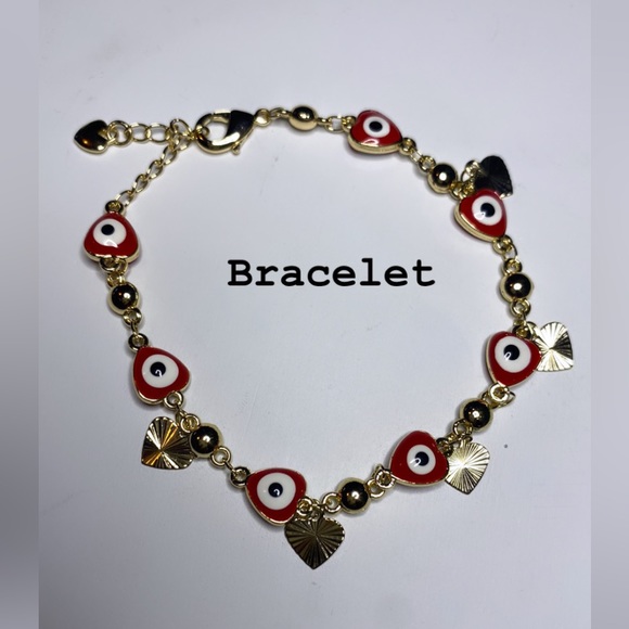 Red heart Evil Eye Bracelet - Picture 1 of 6